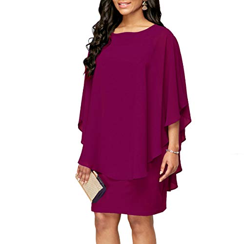 Plus Size Chiffon Party Midi Dress