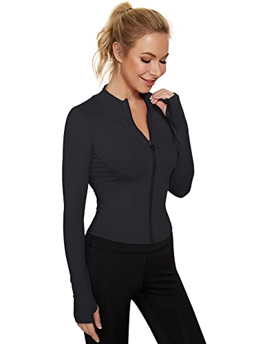 Long Sleeve Yoga Crop Top with Thumb Holes