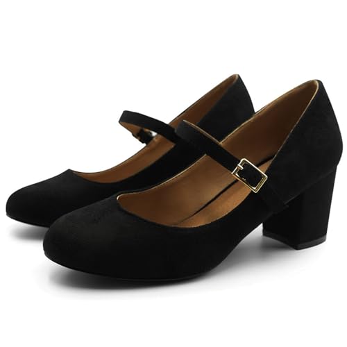 Mid Block Heels Mary Jane Ankle Strap Shoes