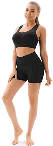 High Waist Gym Shorts with Pockets