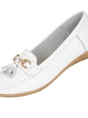 Leather Tassel Flat Shoes