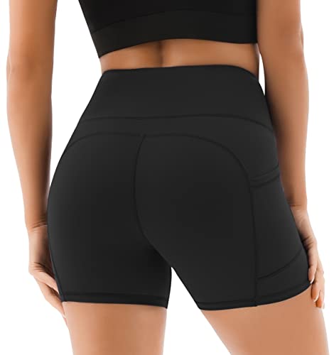 High Waist Gym Shorts with Pockets