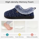 Cable Knit Slippers with Fuzzy Collar