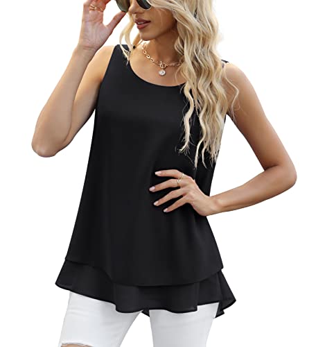 Sleeveless Chiffon Tank Top