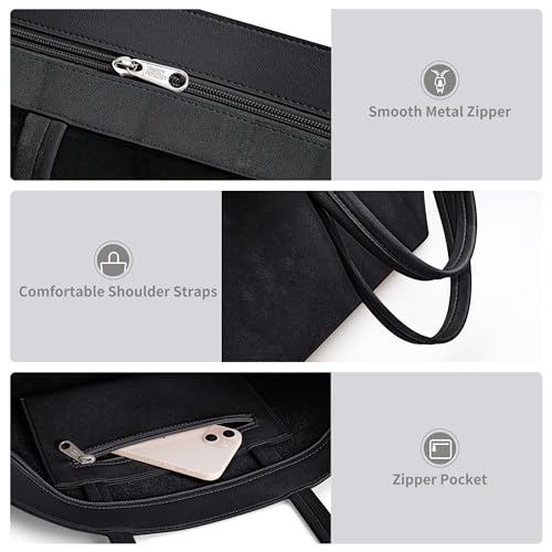 Waterproof PU Tote Bag, Large, Zipper