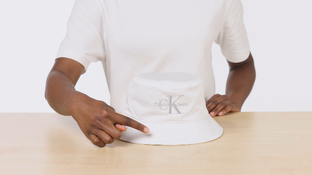 Monogram Bucket Hat, White, OS