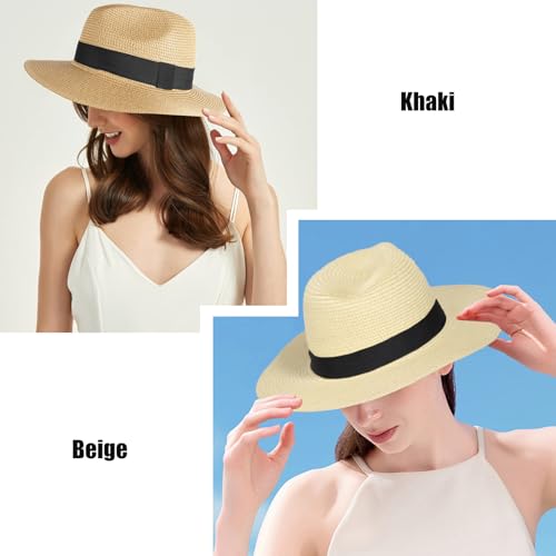 Wide Brim Straw Sun Hat, Adjustable