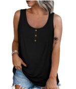 Sleeveless Button-Up Tank Top
