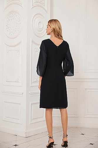Summer Chiffon 3/4 Sleeve Dress