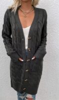 Long Sleeve Open Front Cardigan with Pockets