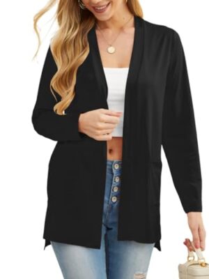 Lightweight V Neck Cardigan with Pocket