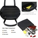 PU Leather Tote Handbag with Zip (Black)