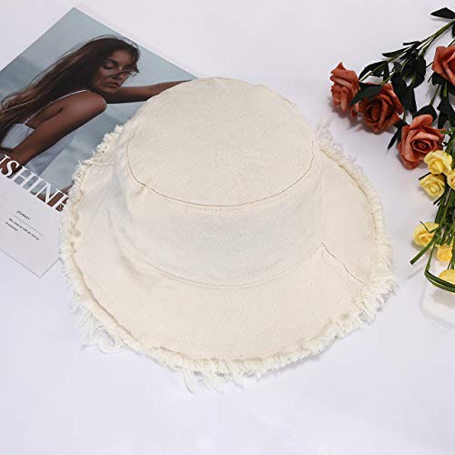 Summer Cotton Wide Brim Bucket Hat