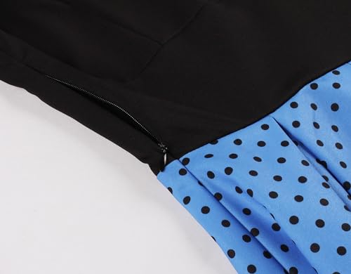 Wellwits Women's Black Polka Dot Vintage Blazer Dress