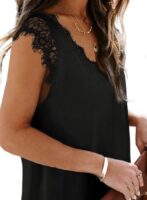 V Neck Lace Sleeveless Summer Tank