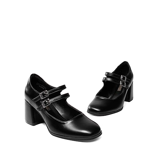 Square Toe Mid-Heel Dress Pumps