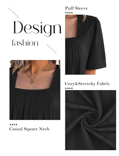 Square Neck Puff Sleeve Blouse