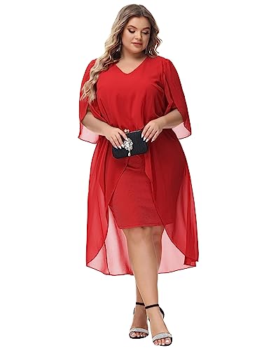 Chiffon V-Neck Cape Dress