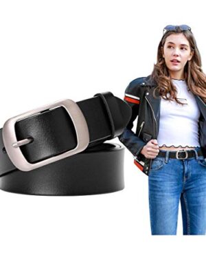Leather Belt with Metal Pin Buckle