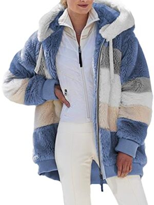 Fuzzy Fleece Hooded Cardigan