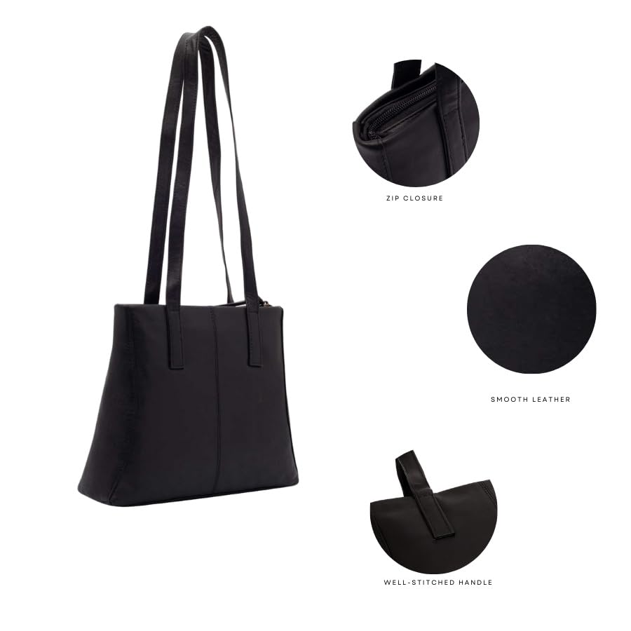Leather Tote Bag, 25 cm