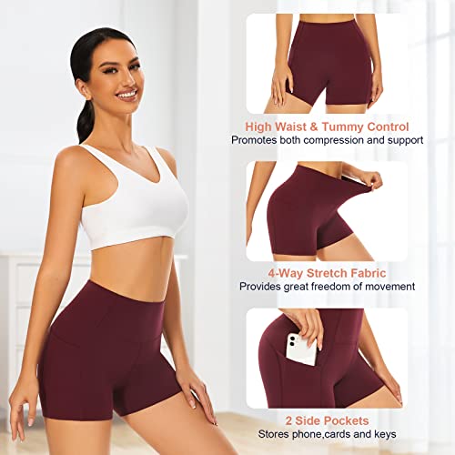 SIMIYA Women's High Waist Running Shorts with Pockets