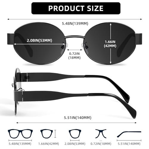 Polarized Oval Sunglasses UV400 Protection