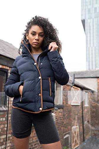 Quilted Winter Puffer Coat with Faux Fur Hood