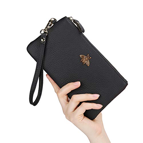 Leather Wristlet Clutch Wallet