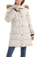 Insulated Down Coat with Faux Fur Hood