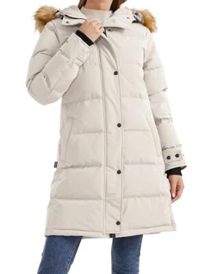 Insulated Down Coat with Faux Fur Hood