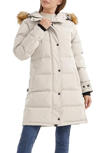 Insulated Down Coat with Faux Fur Hood