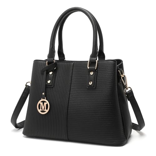 PU Leather Top Handle Handbag, 25 cm