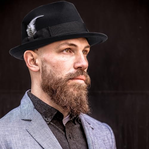 Classic Fedora Hat with Feathers