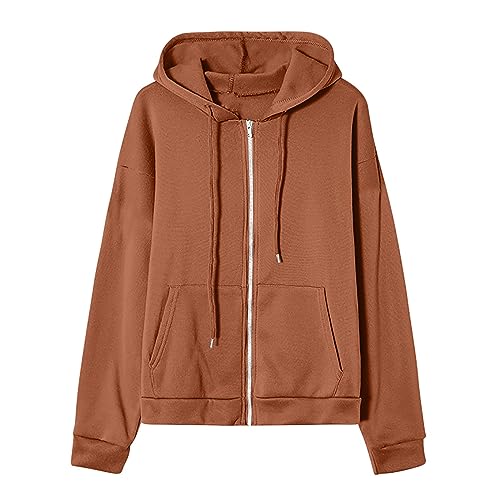 Lightweight Zip-Up Hoodie with Pockets, Long Sleeve