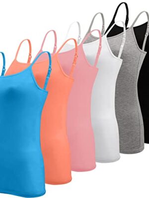 6 Pcs Basic Camisole Adjustable Strap Vest Top