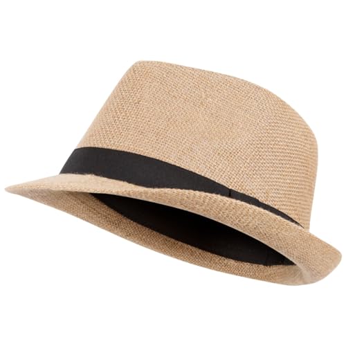 Fedora, Natural, Adult Unisex Hat, Beige