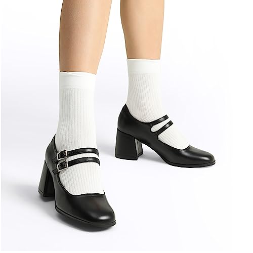 Square Toe Mid-Heel Dress Pumps