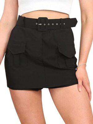 High Waisted Cargo Skirt with Pockets