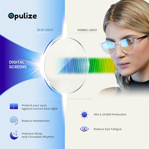 OPULIZE Blue Light Blocking Glasses Slim Round Frame