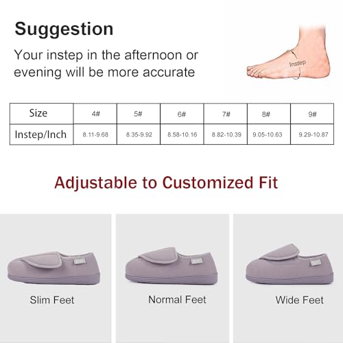 Wide Fit Memory Foam Slippers