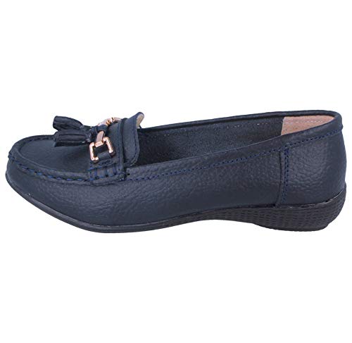 Leather Flat Loafer Casual Comfy Work Shoes