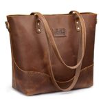 Vintage Leather Tote Bag with Crossbody Strap