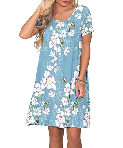 Summer Casual T-Shirt Dress with Pockets