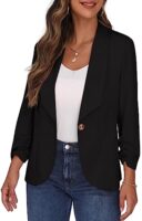 3/4 Sleeve Open Front Blazer