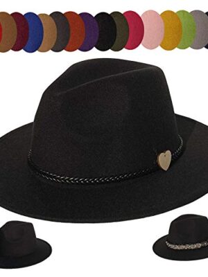 Wide Brim Fedora Hat - Felt Panama Cap