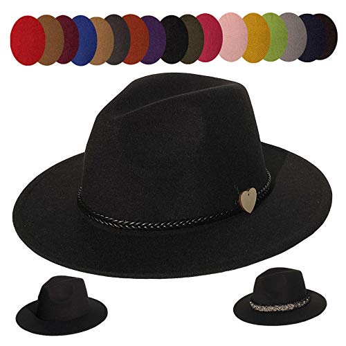Wide Brim Fedora Hat - Felt Panama Cap