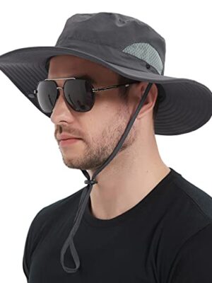 Wide Brim UPF 50 Sun Hat, Mesh UV Protection