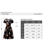 Short Sleeve V Neck Floral Midi Dress