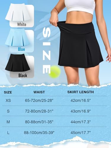 Tennis Skirt with Pockets, Elastic Waist